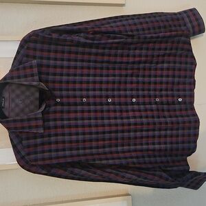 Bugatchi Men's Checkered Shirt - Purple, Red, and Black